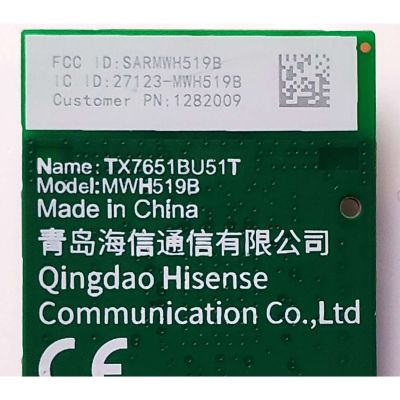 MODULO WIFI PARA TV HISENSE / NUMERO DE PARTE 1282009 / TX7651BU51T / MWH519B / SARMWH519B / 27123-MWH519B / M5B5G_MB_V1.00 / PANEL HD580X1U93-TAL5\S0\GM\ROH / DISPLAY CV580U1-T01 REV:02 / MODELOS 43R6E4 / 55R6G / 58R6E3 - Imagen 2