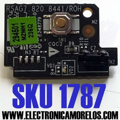 BOTONERA PARA TV HISENSE / NUMERO DE PARTE 294501 / RSAG7.820.8441/ROH / E248779 / PANEL HD580X1U93-TAL5\S0\GM\ROH / DISPLAY CV580U1-T01 REV:02 / MODELOS 55A65H / 58R6E3 / 65R6G / 65A6H / 75R6E4 / 75A6H / 85A6H