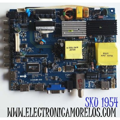 MAIN FUENTE (COMBO) PARA TV APEX 10000872 / CV3393BH-B50 / 57H1688 / F50CV3393BHB5011001 / CV3393BH_B50_11_141201 / DISPLAY T500HVN08.2 / MODELO 50''