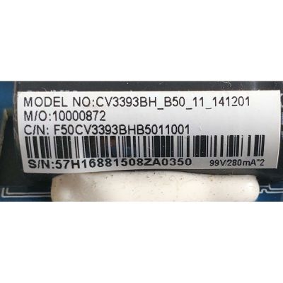 MAIN FUENTE (COMBO) PARA TV APEX 10000872 / CV3393BH-B50 / 57H1688 / F50CV3393BHB5011001 / CV3393BH_B50_11_141201 / DISPLAY T500HVN08.2 / MODELO 50'' - Imagen 2