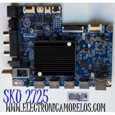 MAIN PARA TV WESTINGHOUSE•ROKU TV 4K•UHD•HDR / NUMERO DE PARTE JUC7.820.00293822 / RK.M9010-UC / ZB2A3FN / ZB2A3FNM000494 / PANEL C430Y19-5C / DISPLAY V430DJ1-Q01 REV.D2 / MODELO WR43UX4210