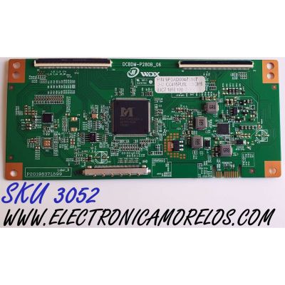 T-CON PARA TV POLAROID / NUMERO DE PARTE 9P3AD00473107 / DCBDM-P280B_06 / CC495PU1L / P2019837L599 / DISPLAY CC495PU1L01 / MODELO WT50U7