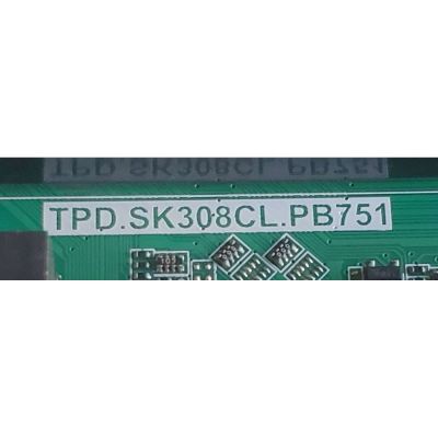 MAIN FUENTE ((COMBO)) PARA TV WESTINGHOUSE FHD ((ROKU TV)) / NUMERO DE PARTE 260104026500 / TPD.SK308CL.PB751 / 4100168314 / TPD.SK308CL.PB751D / PANEL HK430WLEDM-JH6 / DISPLAY PT430CT03-14 VER.2.0 / PT430CT03-14 VER.2.5 / MODELOS WR43FX2212 / WR43FX2210 - Imagen 3