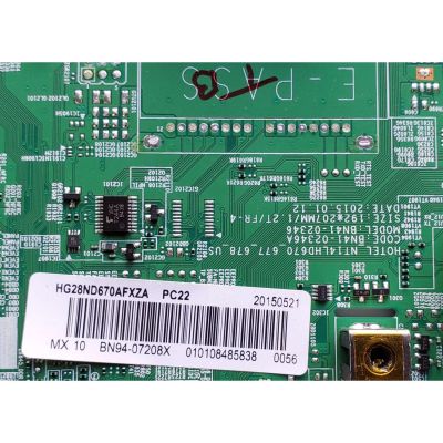 MAIN PARA TV SAMSUNG / NUMERO DE PARTE BN94-07208X / BN41-02346A / BN97-08002U / DISPLAY HV280WX2-260 / MODELO HG28ND670AFXZA TS01 / HG28ND670AFXZA LS02 / UN28J4000 UN28J4003 UN28J4070 UN28J4100 UN28J4170 UN28J5000 UN28J5003 UN28J5070 UN28J5100 UN28J5170 - Imagen 2