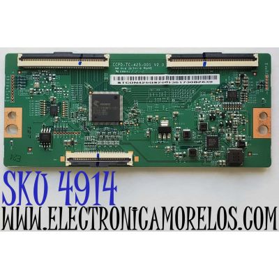T-CON ORIGINAL PARA TV RCA / JVC / NUMERO DE PARTE STCON425G-S20 / STCON425GS20 / CCPD-TC-425-001 V2.0 / DISPLAY CC430PV2D VER.03 / MODELOS RTRU4327-US / LT-43MAW605 / NOTA IMPORTANTE:CHECAR QUE EL PANEL Y MODELO CORRESPONDA CON SU TELEVISION...