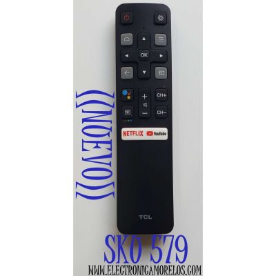 CONTROL REMOTO PARA TV TCL ((NUEVO)) ((ORIGINAL))  RC802V FNR1 / RC802VFNR1 / RCPTCRC20-1210 / W8URC802V / 25533-RC802V / 32S6500A 32S6500S 40S334 40S6500FS 40S6510FS  43P30FS 43S434 49P30FS 49S6800FS 55Q637 65Q637 55P8S 65P8 65P8S 70S430 75S434