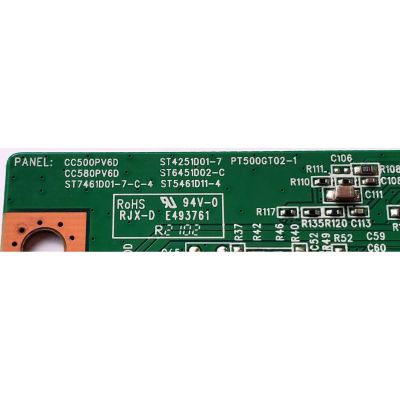 T-CON ORIGINAL PARA TV HKPRO / NUMERO DE PARTE N4TP580UHDPV6D / CC580PV6D / N4TP580UHDPV6D-F / N4TP580UHDPV6D-F-K1-A01 / CC500PV6D / ST7461D01-7-C-4 / ST4251D01-7 / ST6451D02-C / ST5461D11-4 / PT500GT02-1 / DISPLAY CC580PV6D VER.01 / MODELO HKP58UHD7 - Imagen 2