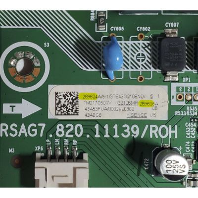 MAIN FUENTE PARA SMART TV HISENSE ANDROID•UHD•4K / NUMERO DE PARTE 289624 / RSAG7.820.11139/ROH / 289606 / 3TE43G2106ND / 43A53FUA(0002) / MODELO 43A6G8 - Imagen 2