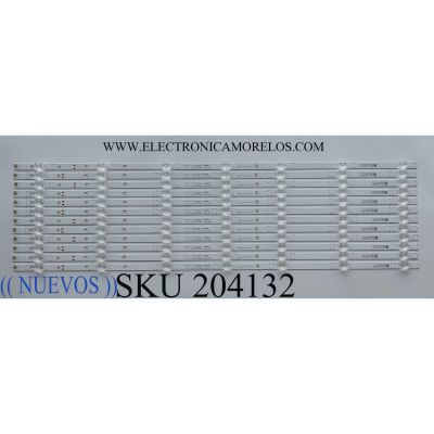 KIT DE LED'S PARA TV PHILIPS ((NUEVOS 12 PIEZAS)) / NUMERO DE PARTE 303HX750011 / HFSX75D07-ZC66AG-04 / 2150000891-1 / 210509NF4 / HX750M12 / PANEL BOEI750WQ1 / MODELO 75PFL5604/F7A