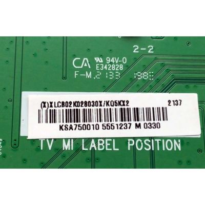 MAIN PARA SMART TV VIZIO QLED 4K RESOLUCION (3840 x 2160) HDR / NUMERO DE PARTE XLCB02K028 / 715GB761-M01-B00-005Y / KSA750010 / PANEL TPT750WR-QUBS7A.K REV:SN2PB / MODELO P75Q9-J01 LTYUH7 - Imagen 2