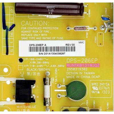 FUENTE DE PODER ORIGINAL PARA TV SHARP / NUMERO DE PARTE RUNTKB131WJQZ / DPS-206EP / 2950319302 / PANEL JE695D3GW8CC / JE695D3GW80D / JE695D3GW8CV / MODELOS LC-70SQ15U / LC-70LE650U - Imagen 3