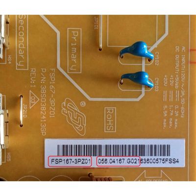 FUENTE DE PODER / VIZIO 056.04167.G021 / 05604167G021 / FSP167-3PZ01 / 3BS0382413GP / MODELOS E55-C2 LWZJSHAR / D55-D2 LWZ2UCBS - Imagen 2