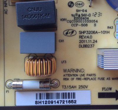 FUENTE DE PODER PARA TV TCL / NUMERO DE PARTE 81-PBL032-PW3L / SHP3206B-101H / SHP3206A-101H / DLBB237 / CQC09001033054 / E202404 / SH120914721652 / MODELOS L32F12 / C32E320 / 32R29 / 32E11 - Imagen 3