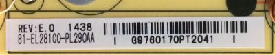 FUENTE DE PODER PARA TV TCL / NUMERO DE PARTE 81-EL281C0-PL290AA / EL28C0 / 40-EL2810-PWE1XG / CCP-508 - Imagen 2