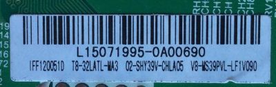 MAIN FUENTE PARA TV TCL L15071995 / IFF120051D / T8-32LATL-MA3 / 02-SHY39V-CHLA05 / V8-MS39PVL-LF1V090 / TP.MS3393T.PB710 / MS39PV / MODELO 32´´ - Imagen 2