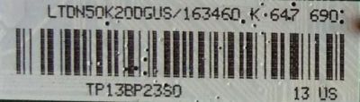 MAIN / HISENSE 163460 / 163459 / RSAG7.820.5254/ROH / MODELO 50K20DG / 55K20DG /  PANEL HD500DF-B57\S0	 - Imagen 3