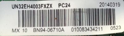MAIN PARA TV  SAMSUNG NUMERO DE PARTE BN94-06710A / BN41-01876B / BN97-05375B / MODELO UN32EH4003FXZX GD05 / PANEL CY-DF320AGEV1H	 - Imagen 2