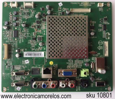 MAIN PARA TV VIZIO / NUMERO DE PARTE XFCB02K008 / 715G6274-M01-001-004K / 756TXFCB02K008 / 756TXFCB02K0080 / 006LP0270228A / XFCB02K008030X / PANEL TPT275B5-A014 REV:S11E / MODELO E28H-C1 LTT3THAR