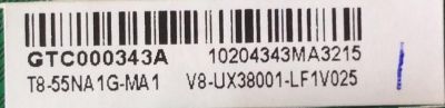 MAIN / TCL GTC00034A / T8-55NA1G-MA1 / V8-UX38001-LF1V025 / 40-UX38NA-MAG2HG / UX38 / MODELO 55FS3750 / PANEL LVF550CS0T	 - Imagen 2