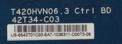 T-CON VIZIO 55.43T01.C03 / 5543T01C03 / T420HVN6.3 / 42T34-C03 / PANEL´S T430HVN01.2 / MODELOS E43-C2 / E43-D2 / D43-D2 / D43-C1 / D43F-E1 / WD43FC2380 / LC-43LB481U / LC-43N4000U / LC-43LE653U/ ELST4316S D6A1M / ELST4316S / 43L310U / E43-D2 / LC-43LB371U - Imagen 2