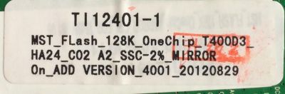 TARJETA DE INTERFAZ / MST_FLASH_128K_ONECHIP_T400D3 / SAIKI TI12401-1 / SZTHTFTV1911 V1.3 / MODELO SC402GS / PANEL T400D3-HA24-C06 (VER.A1)	 - Imagen 2