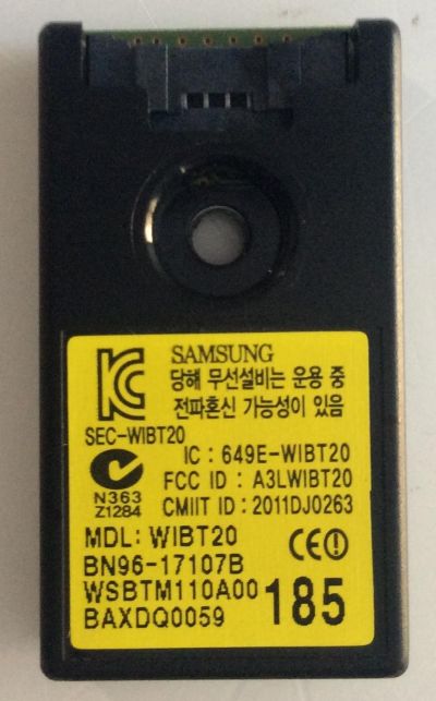 MODULO BLUET00TH SAMSUNG / BN96-17107B / SEC-WIBT20 / MODELOS UN55D8000YFXZA / PN51D6900DFXZA / LH46UEAPLGC/ZA / PN64D8000FFXZA / UN32D6500VFXZA / MAS MODELOS EN DESCRIPCIÓN - Imagen 2