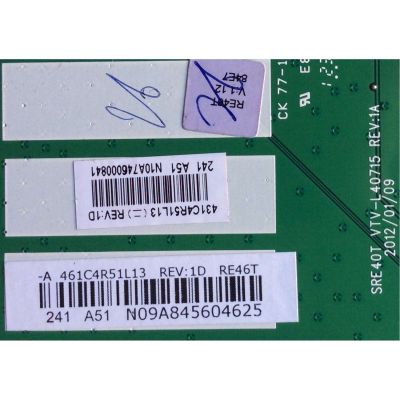 MAIN / TOSHIBA 75031308 / 461C4R51L13 / 431C4R51L13 / RE46T / SRE40T VTV-L40715 / MODELO 46L5200U1 / PANEL LTA460HW04-T03	 - Imagen 2