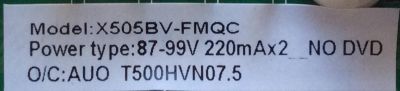 FUENTE / MAIN / (COMBO) / SCEPTRE X505BV-FMQC / TP.MS3393.P712 / PANEL X50A3NV93CH	 - Imagen 2