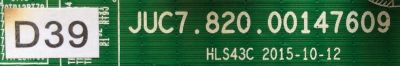 MAIN / FUENTE (COMBO) / HITACHI 999B5W / JUC7.820.00147609 / 999B5WK / HLS43C / PANEL C430F15-E3-D(624) / MODELO LE43A509A - Imagen 2