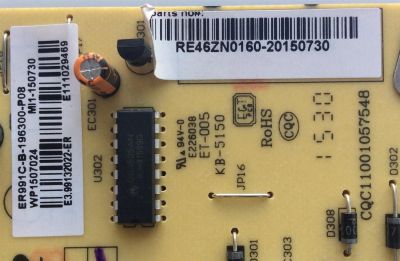 FUENTE DE PODER PARA TV RCA / RE46ZN0160 / ER991C-B-196300-P08 / CQC11001057548 / ER991C / MODELO LED58G45RQ	 - Imagen 2