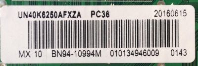 MAIN PARA TV SAMSUNG / NUMERO DE PARTE BN94-10994M / BN41-02534B / BN97-11139A / BN9410994M / PARTE SUSTITUTA BN94-10792A / PANEL CY-VK040BGLV3H / MODELO UN40K6250 / UN40K6250AFXZA FA01 - Imagen 2