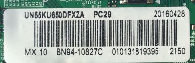 MAIN / SAMSUNG BN94-10827C / BN97-10984A / BN41-02528A / MODELO UN55KU650DFXZA FA01 / PANEL CY-WK055HGLV2H	 - Imagen 2