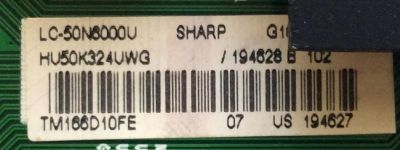 MAIN / SHARP 194628 / 194627 / RSAG7.820.6591/ROH / MODELO LC-50N6000U / PANEL HD500DU-B52(100)	 - Imagen 2