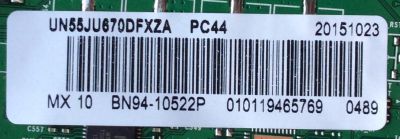 MAIN PARA TV SAMSUNG CURVA·4K·UHD / NUMERO DE PARTE BN94-10522P / BN41-02344D / BN97-10062C / BN9410522P / PANEL CY-WJ055HGLVAH / MODELOS UN55JU670D / UN55JU670DFXZA US04 / UN55JU670DFXZA UH02 - Imagen 4