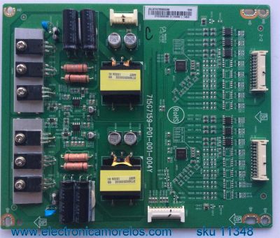 LED DRIVER / VIZIO LNTVEY208XXB8 / 715G7159-P01-001-004Y / MODELO D50U-D1 LTCWTQAR / PANEL TPT500U1-QVN02.A REV:S001E	