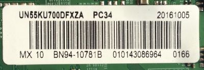 MAIN PARA TV SAMSUNG / NUMERO DE PARTE BN94-10781B / BN41-02528A / BN97-10970A / BN9410781B / PANEL CY-KK055HGLV1H / MODELO UN55KU700 / UN55KU700DFXZA FA01 - Imagen 2