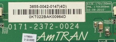 T-CON / VIZIO 3655-0042-0147 / 0171-2372-0024 / PANEL LC550DUH (SC)(M1) / MODELOS XVT553SV / XVT553SV LAQPGLAM - Imagen 2