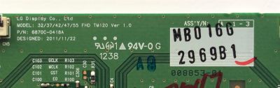 T-CON / LG 6871L-2969B / 6870C-0418A / 2969B / PANEL LC470EUE (SE)(R1) / MODELOS 47LS4500-UD AUSZLUR / 47LS4500-UD AUSWLUR / 47LS4500-UD AUSZLHR / 47LM4600-UC AUSZLUR / 47LM4600-UC AUSZLHR / 47LM4700-UE AUSZLUR / 47LM4700-UE AUSZLJR - Imagen 2