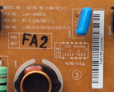 X-SUS / SAMSUNG BN96-06764A / LJ41-05987A / LJ92-01515F / MODELO PN50A410C1DXZC BS01 / PANEL S50HW-YB03	 - Imagen 2