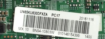 MAIN PARA TV SAMSUNG / NUMERO DE PARTE BN94-10803W / BN41-02528A / BN97-10648A / BN97-10649E / BN9410803W / PANEL CY-GK065HGLV1H / MODELO UN65KU630 / UN65KU630DFXZA FA01 - Imagen 2