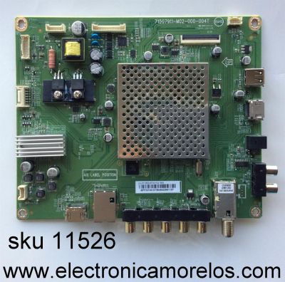 MAIN PARA TV VIZIO / NUMERO DE PARTE XFCB02K074 / 715G7911-M02-000-004T / 756TXFCB02K074 / XFCB02K074010Q / PANEL TPT400LA-HN02.S REV:SG02B / MODELO D40-D1 LTTETVFS