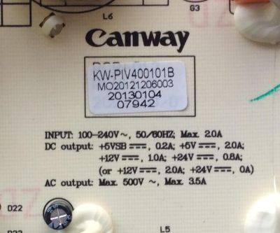 FUENTE DE PODER / SCEPTRE KW-PIV400101B / E150742 / MODELO X409BV-FHD / PANEL V390HJ1-L02 REV.C1	 - Imagen 2