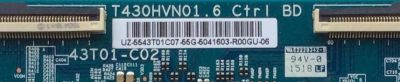 T-CON /SAMSUNG 55.43T01.C07 / 5543T01C07 / T430HVN01.6 CTRL BD / 43T01-C02 / MODELO UN43J5200AFXZA DD02 / PANEL CY-JJ043BGAB1V	 - Imagen 2