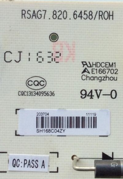 FUENTE DE PODER / HISENSE 203704 / RSAG7.820.6458/ROH / MODELO 43CU6100 / PANEL HD426K3U21\S1\GM\ROH	 - Imagen 2