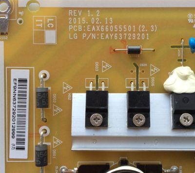 FUENTE DE PODER PARA TV LG / NUMERO DE PARTE EAY63729201 / 63729201 / EAX66055501(2.3) / PANEL LC650EQF (PH)(F1) / MODELO 60UF7700-UJ.BUSYLJR - Imagen 2