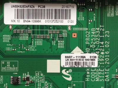 MAIN/ SAMSUNG BN94-10996K / BN41-02534B / BN97-11139A / MODELO UN55K625DAFXZA FA01 / PANEL CY-VK055BGLV1H	 - Imagen 2