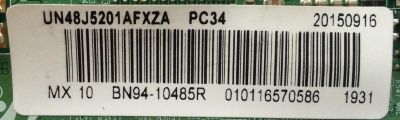 MAIN PARA TV SAMSUNG / NUMERO DE PARTE BN94-10485R / BN41-02307B / BN97-10424A / BN9410485R / PANEL CY-JJ048BGEV1H / MODELOS UN48J5201 / UN48J5201AFXZA / UN48J5201AFXZA ED02 - Imagen 2
