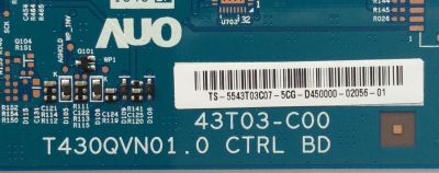 T-CON / INSIGNIA 55.43T03.C07 / 5543T03C07 / T430QVN01.0 / 43T03-C00 / MODELO NS-43DR710NA17 / PANEL TPT430H3-QVN01.U REV:S000B	 - Imagen 2