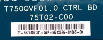 T-CON PARA TV VIZIO 4K UHD SMART TV / NUMERO DE PARTE 55.75T02.C01 / 5575T02C01 / 75T02-C00 / T750QVF01.0 CTRL BD / PANEL T750QVF01.0 / MODELOS M75-C1 / M75-C1 LTCASM / M75-C1 LTMASM / P75-C1 / P75-C1 LTMATK / P75-E1 / P75-E1 LTMAWL - Imagen 2