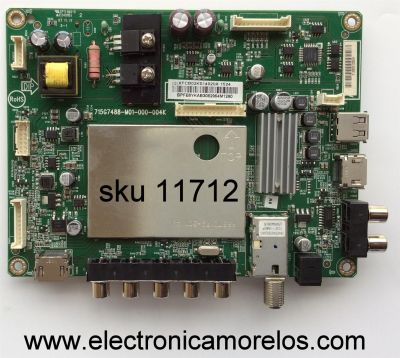 MAIN PARA TV VIZIO / NUMERO DE PARTE XFCB02K014 / 715G7488-M01-000-004K / 756TXFCB02K014 / 756TXFCB02K0140 / PANEL TPT430H3-DUYSHA.G REV:S1G / MODELOS D43-C1 LTBWSEAR / D43-C1 LTT7SEBR